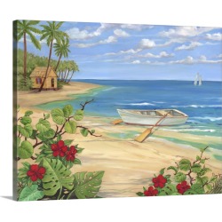 Large Gallery-Wrapped Canvas Wall Art Print 20 x 16 entitled Plantation Key Rowboat