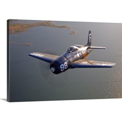 Large Gallery-Wrapped Canvas Wall Art Print 24 x 16 entitled A Grumman F8F Bearcat in flight