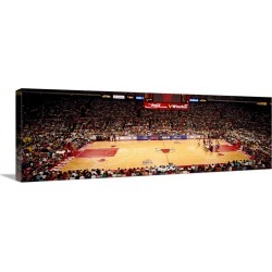 Large Gallery-Wrapped Canvas Wall Art Print 30 x 10 entitled NBA Finals Bulls vs Suns, Chicago Stadium, Chicago, Illinois