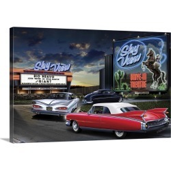 Large Gallery-Wrapped Canvas Wall Art Print 24 x 16 entitled Skyview Drive In