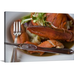 Large Gallery-Wrapped Canvas Wall Art Print 30 x 20 entitled Canada, Prince Edward Island, Dalvay-by-the-sea. Lobster dish...