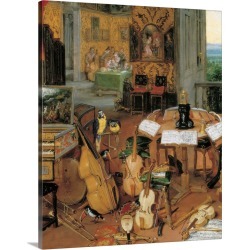 Large Gallery-Wrapped Canvas Wall Art Print 20 x 16 entitled Musical Instruments (detail), 1617-18