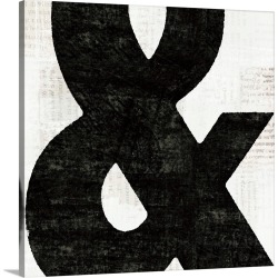 Large Solid-Faced Canvas Print Wall Art Print 20 x 20 entitled Punctuated Black Square III