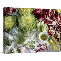 Large Solid-Faced Canvas Print Wall Art Print 40 x 30 entitled Still-life of Winter salad ingredients