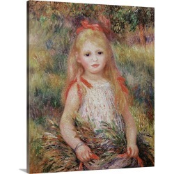 Large Solid-Faced Canvas Print Wall Art Print 24 x 30 entitled Little Girl Carrying Flowers, or The Little Gleaner, 1888