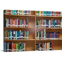 Large Solid-Faced Canvas Print Wall Art Print 30 x 20 entitled Library bookshelves