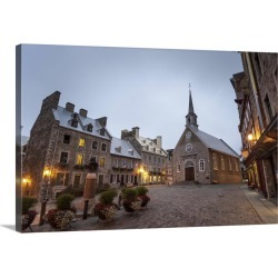 Large Gallery-Wrapped Canvas Wall Art Print 30 x 20 entitled Place Royale, Quebec City, Province of Quebec, Canada