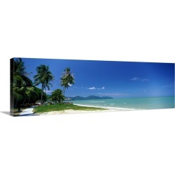 Large Gallery-Wrapped Canvas Wall Art Print 36 x 12 entitled Tropical Beach Penang Malaysia