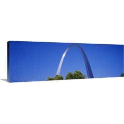 Large Solid-Faced Canvas Print Wall Art Print 48 x 16 entitled Low angle view of an arch, Gateway Arch, St. Louis, Missouri