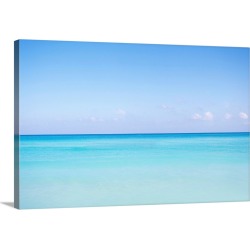 Large Solid-Faced Canvas Print Wall Art Print 30 x 20 entitled Aruba, Palm beach horizon