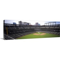 Large Solid-Faced Canvas Print Wall Art Print 48 x 16 entitled Coors Field Denver CO