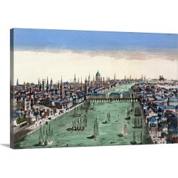 Large Solid-Faced Canvas Print Wall Art Print 30 x 20 entitled General View of London