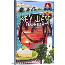Large Gallery-Wrapped Canvas Wall Art Print 16 x 24 entitled Key West, Florida
