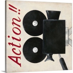 Large Gallery-Wrapped Canvas Wall Art Print 20 x 20 entitled Camera Action