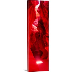 Large Solid-Faced Canvas Print Wall Art Print 16 x 48 entitled Sunlight passing through rock formations, Antelope Canyon, ...