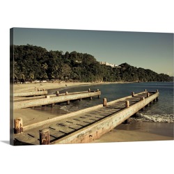 Large Solid-Faced Canvas Print Wall Art Print 30 x 20 entitled Puerto Rico, West Coast, Aguadilla, Crashboat Beach