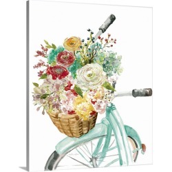 Large Solid-Faced Canvas Print Wall Art Print 24 x 30 entitled Basket and Bike