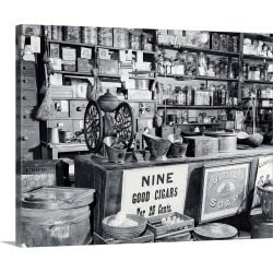 Large Solid-Faced Canvas Print Wall Art Print 30 x 24 entitled Late 19th Century General Store Counter