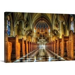 Large Gallery-Wrapped Canvas Wall Art Print 30 x 20 entitled Inside St. Andrews Catholic Church