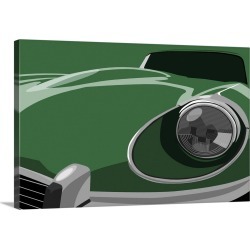 Large Gallery-Wrapped Canvas Wall Art Print 24 x 16 entitled Jaguar E-Type Pop Art