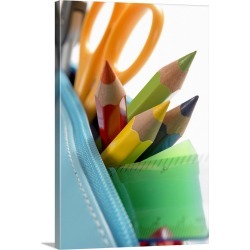 Large Gallery-Wrapped Canvas Wall Art Print 16 x 24 entitled School supplies