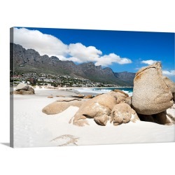 Large Solid-Faced Canvas Print Wall Art Print 30 x 20 entitled Beach at Camps Bay - Cape Town