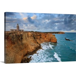 Large Solid-Faced Canvas Print Wall Art Print 30 x 20 entitled Puerto Rico, West Coast, Punta Jaguey, Faro de Cabo Rojo (R...