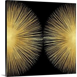 Large Solid-Faced Canvas Print Wall Art Print 20 x 20 entitled Sunburst on Black II