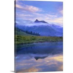 Large Gallery-Wrapped Canvas Wall Art Print 22 x 30 entitled Ruby Range reflected in the Slate River, Colorado