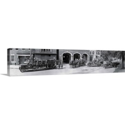 Large Gallery-Wrapped Canvas Wall Art Print 48 x 11 entitled Fire trucks Alexandria VA