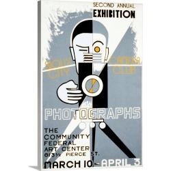 Large Solid-Faced Canvas Print Wall Art Print 20 x 30 entitled Poster for the Sioux City Camera Club's second annual exhib...