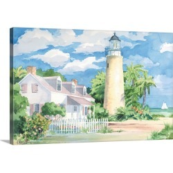 Large Solid-Faced Canvas Print Wall Art Print 30 x 20 entitled Key West Lighthouse