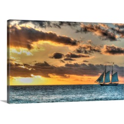 Large Gallery-Wrapped Canvas Wall Art Print 24 x 16 entitled Key West Clipper Sunset I