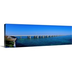 Large Gallery-Wrapped Canvas Wall Art Print 30 x 10 entitled Highway 1 to Key West Florida
