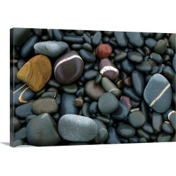Large Solid-Faced Canvas Print Wall Art Print 30 x 20 entitled Pebbles on a beach