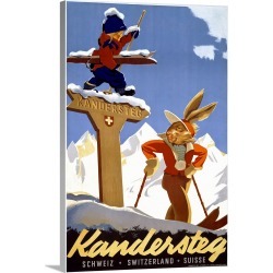 Large Gallery-Wrapped Canvas Wall Art Print 20 x 30 entitled Kandersteg, Schweiz, Switzerland, Vintage Poster