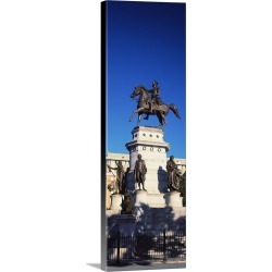 Large Solid-Faced Canvas Print Wall Art Print 16 x 48 entitled Low angle view of a equestrian statue, Richmond, Virginia