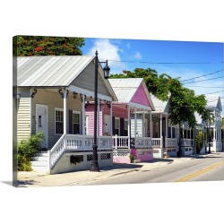 Large Gallery-Wrapped Canvas Wall Art Print 24 x 16 entitled Key West Architecture - The Pink House