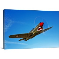 Large Gallery-Wrapped Canvas Wall Art Print 24 x 16 entitled A P 40E Warhawk in flight