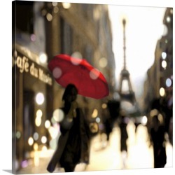 Large Solid-Faced Canvas Print Wall Art Print 20 x 20 entitled A Paris Stroll