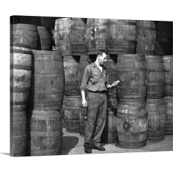 Large Gallery-Wrapped Canvas Wall Art Print 20 x 16 entitled Stanley Hyams at the Washington Pickle Works in Brooklyn, New...