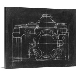 Large Gallery-Wrapped Canvas Wall Art Print 24 x 19 entitled Camera Blueprints IV