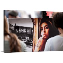Large Solid-Faced Canvas Print Wall Art Print 30 x 20 entitled England, London, Camden Town, Amy Winehouse painting