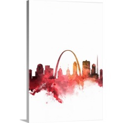 Large Solid-Faced Canvas Print Wall Art Print 20 x 30 entitled St. Louis Watercolor Cityscape