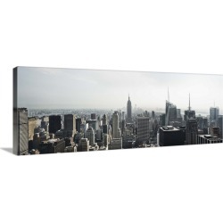Large Gallery-Wrapped Canvas Wall Art Print 48 x 19 entitled View of New York City with the Empire State Building