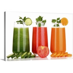 Large Solid-Faced Canvas Print Wall Art Print 30 x 20 entitled Fresh vegetable juices