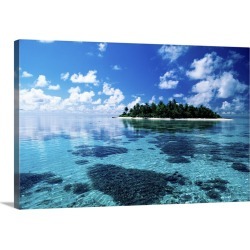 Large Solid-Faced Canvas Print Wall Art Print 30 x 20 entitled Small island in the sea