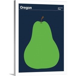 Large Solid-Faced Canvas Print Wall Art Print 30 x 40 entitled State Posters - Oregon State Fruit: Pear
