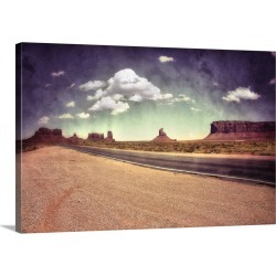 Large Solid-Faced Canvas Print Wall Art Print 30 x 20 entitled Large monolithic rocks in the background looking through Mo...