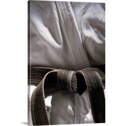 Large Solid-Faced Canvas Print Wall Art Print 20 x 30 entitled Martial arts gi with black belt